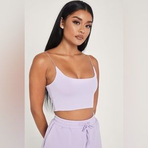 COPY - 💕 Meshki Kaiya Thin Strap Scoop Neck Crop Top - Lilac 💕